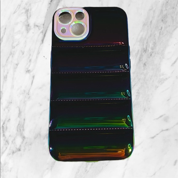 iPhone 13 Brown Metallic Ombre Iridescent Pearlized BUBBLE Puffer Case - Picture 15 of 15